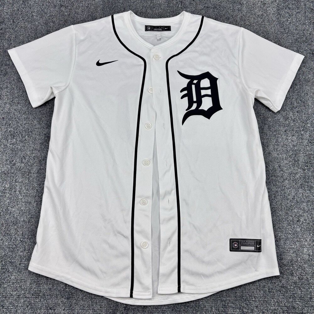 Nike Detroit Tigers Baddoo 60 Jersey Youth L 14/16 White Home MLB